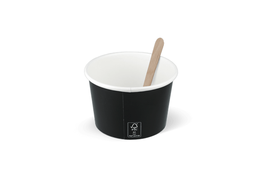Ice cream cup 240ml Ø90mm 8oz FSC®Mix cardboard black