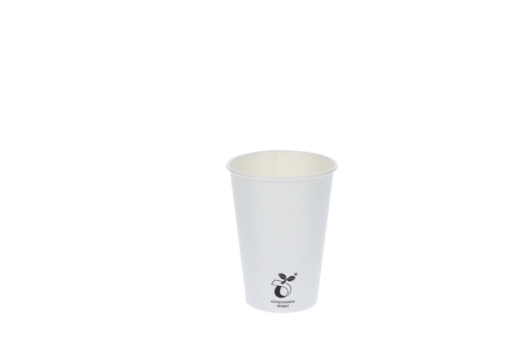 Coffee cup 180cc 7.5oz Ø70mm cardboard white BIO