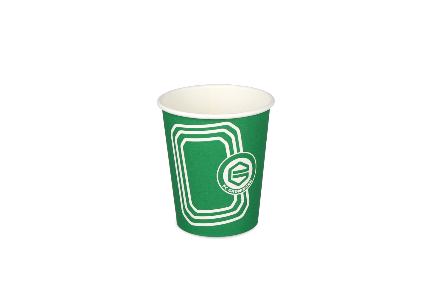 takeaware.nl Koffiebekers Koffiebeker 230cc/8oz Ø80mm karton - FC Groningen custom