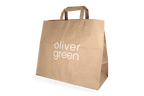 takeaware.nl Papieren tassen Papieren draagtassen Groot Bruin 32+17x27cm BIO - OLIVER GREEN custom
