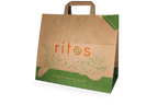takeaware.nl Papieren tassen Papieren draagtassen Groot Bruin 32+17x27cm BIO - Ritos Nederland custom