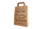 takeaware.nl Papieren tasjes Klein Bruin 22/10x28cm - BurgerNShake custom