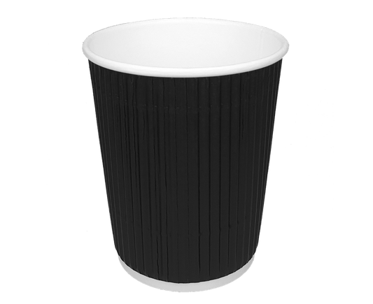 Coffee cup 230cc 8oz Ø80mm Ripple Black