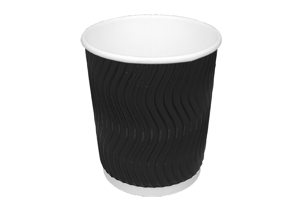 Coffee cup 177cc 7oz Ø73mm Ripple Black