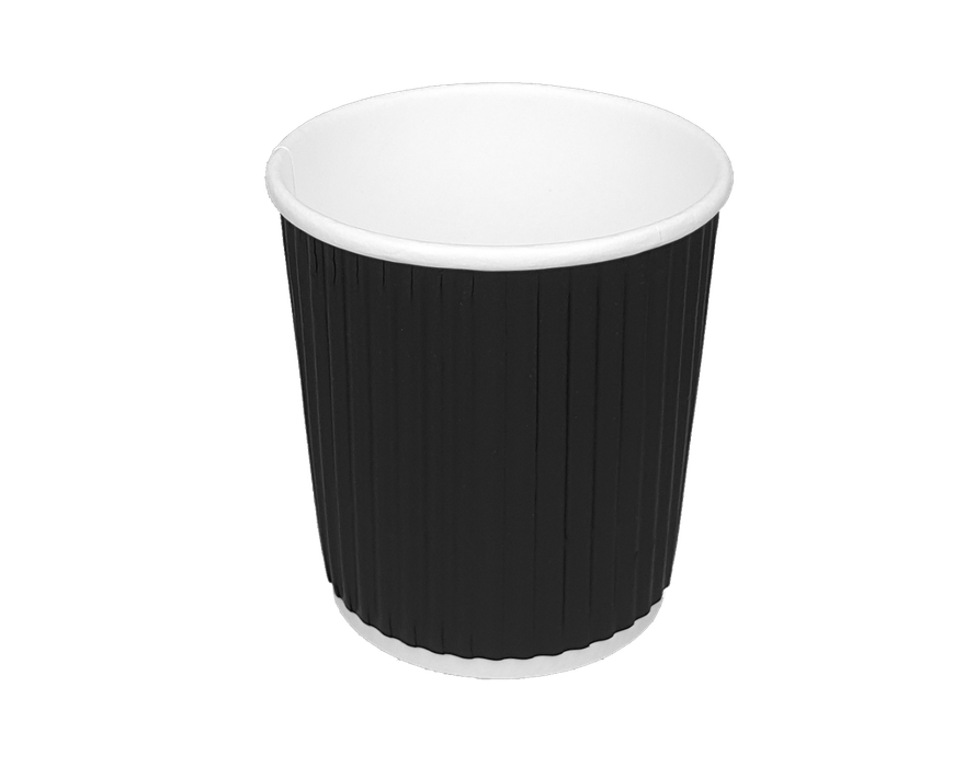 Coffee cup 120cc 4oz Ø63mm Ripple Black