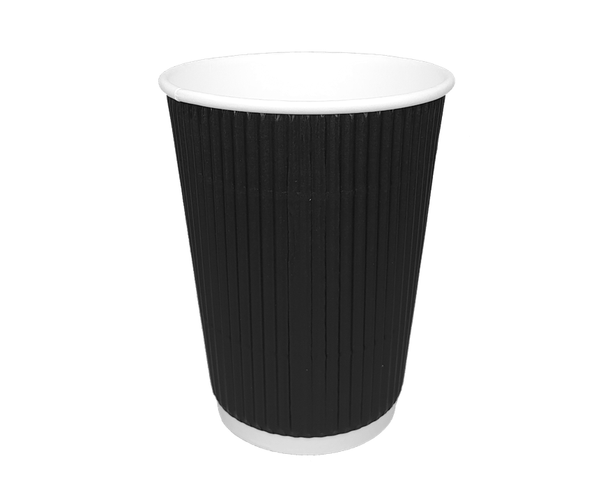 Koffiebeker 360cc 12oz Ø90mm Ripple Zwart