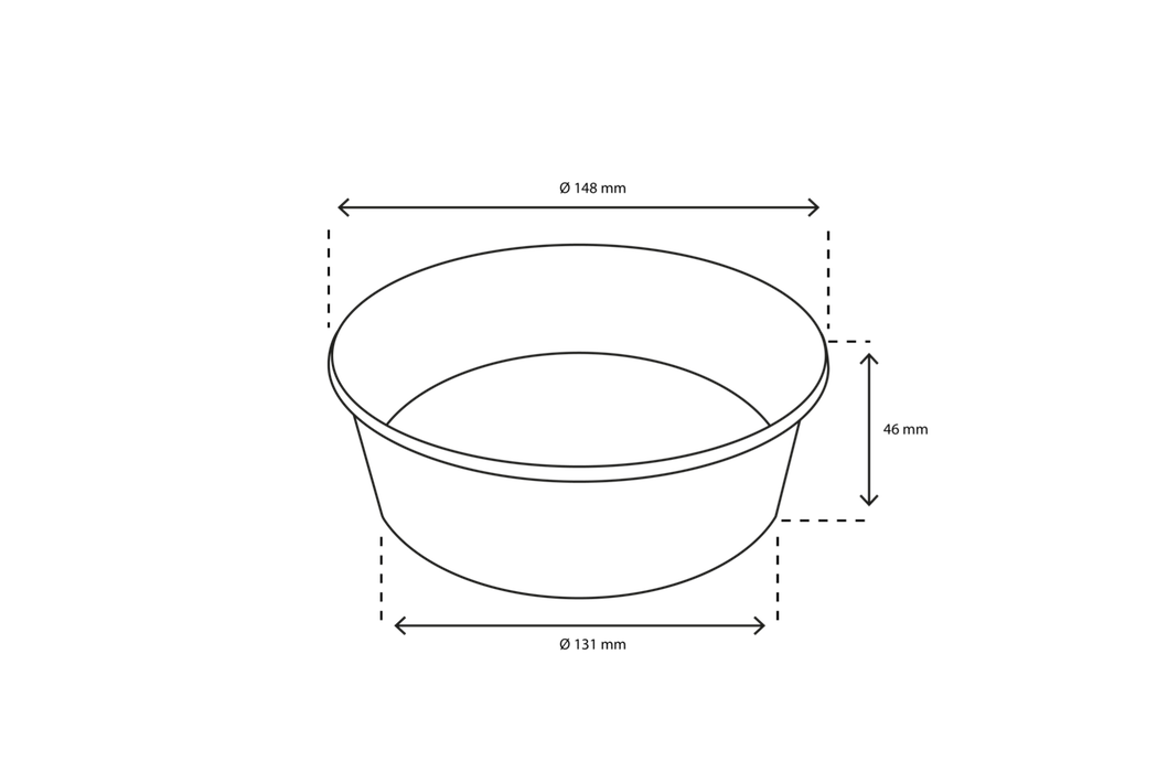 takeaware.nl Saladebakken en bowls Salade Poke Bowl 500ml 20oz Ø148mm kraft