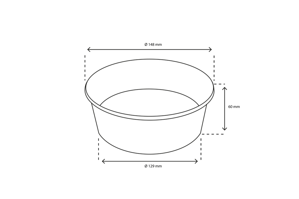 takeaware.nl Saladebakken en bowls Salade Poke Bowl 750ml 26oz Ø148mm wit