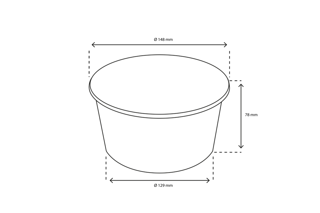 takeaware.nl Saladebakken en bowls Salade Poke Bowl 1000ml 32oz Ø148mm wit