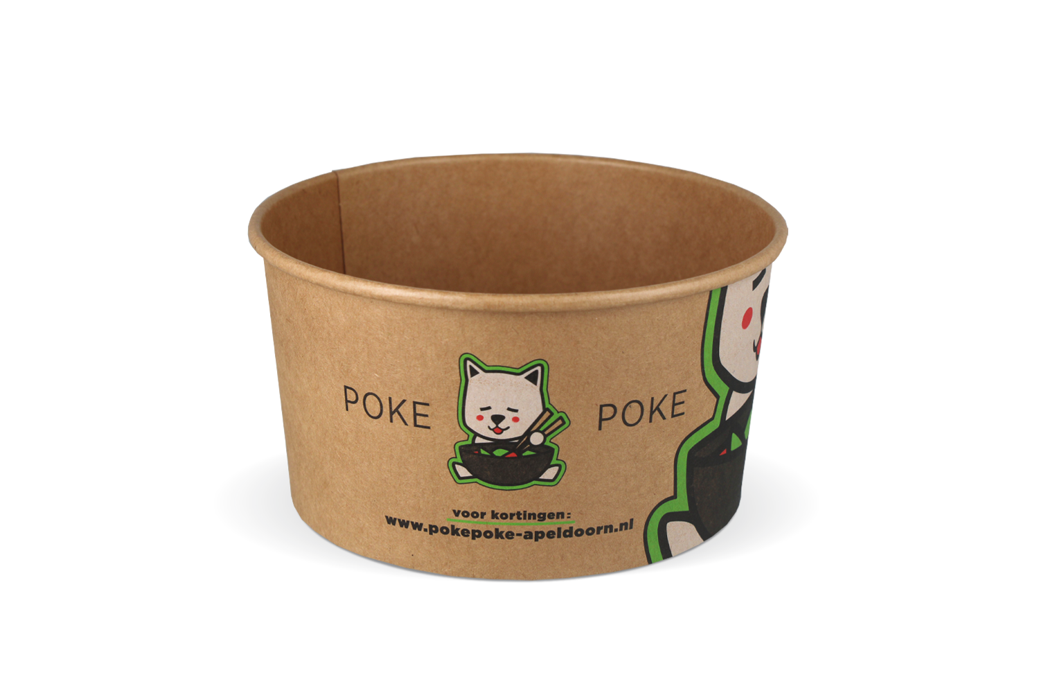 takeaware.nl Salade bowl 1000ml Ø148mm kraft - PokePoke custom