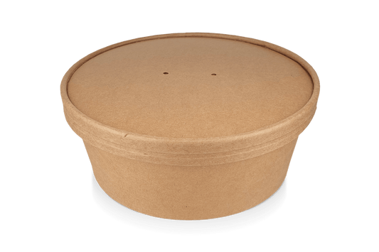 takeaware.nl Saladebakken en bowls Deksel Salade Poke Bowl 900-1100-1300ml Ø184mm kraft