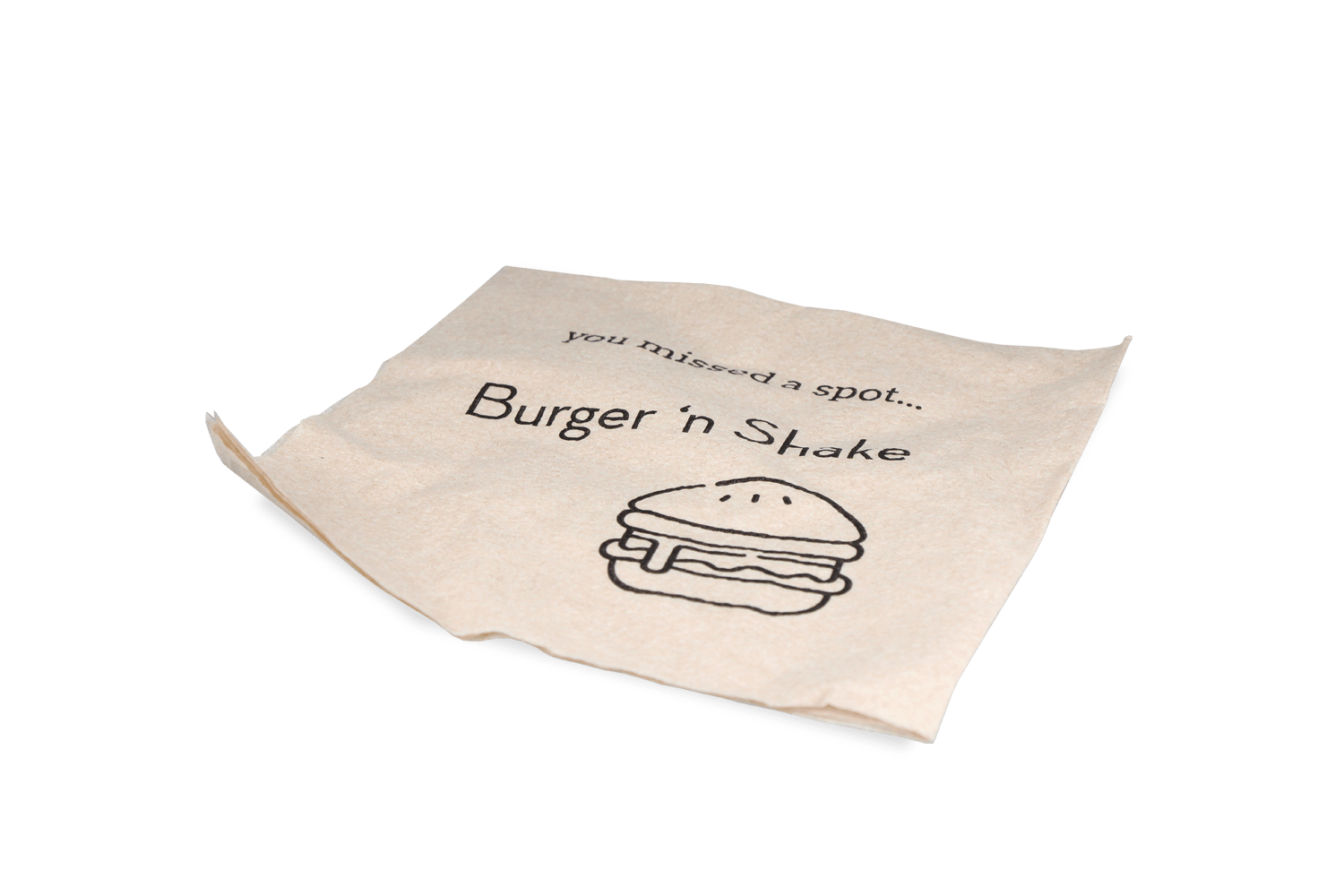 takeaware.nl Servetten Servet 1 laags 1/4 vouw 33x33cm kraft - BurgerNShake custom