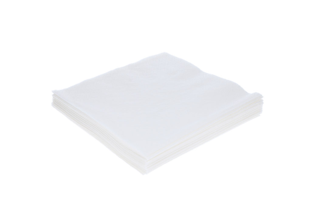 Servet 2 laags 1/4 vouw 33x33cm papier wit BIO