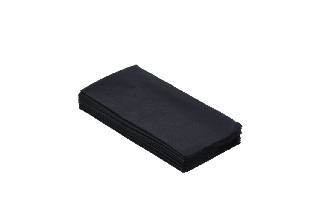 Servet 2 laags 1/8 vouw 33x33cm papier zwart BIO