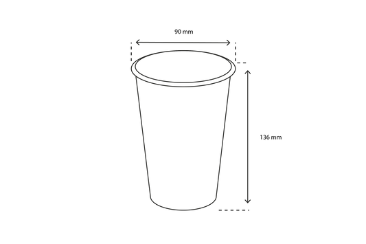 takeaware.nl Koffiebekers Kartonnen koffiebeker 450cc 16oz Kraft