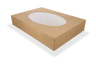 Catering boxes kraft with window 46x32x8cm medium BIO
