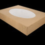 Catering boxes kraft with window 46x32x8cm medium BIO