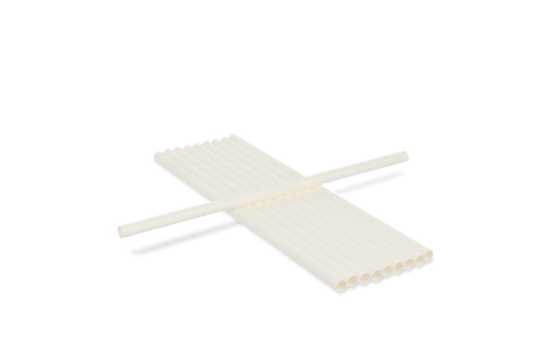 Paper straws white 230x8mm BIO