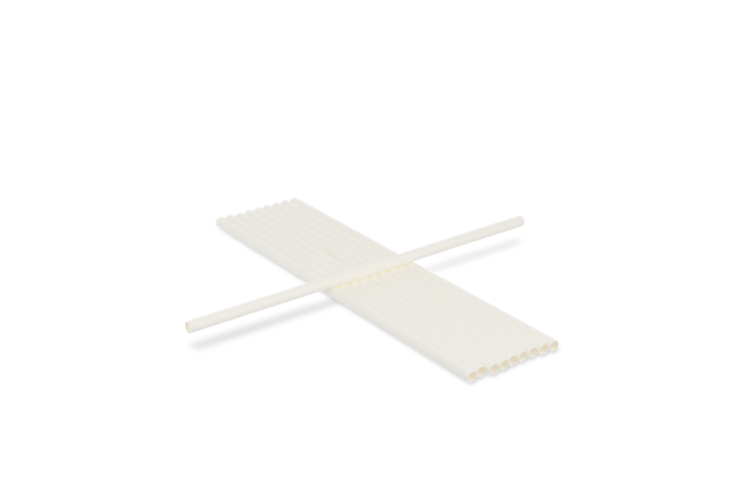Paper straws white 200x6mm BIO