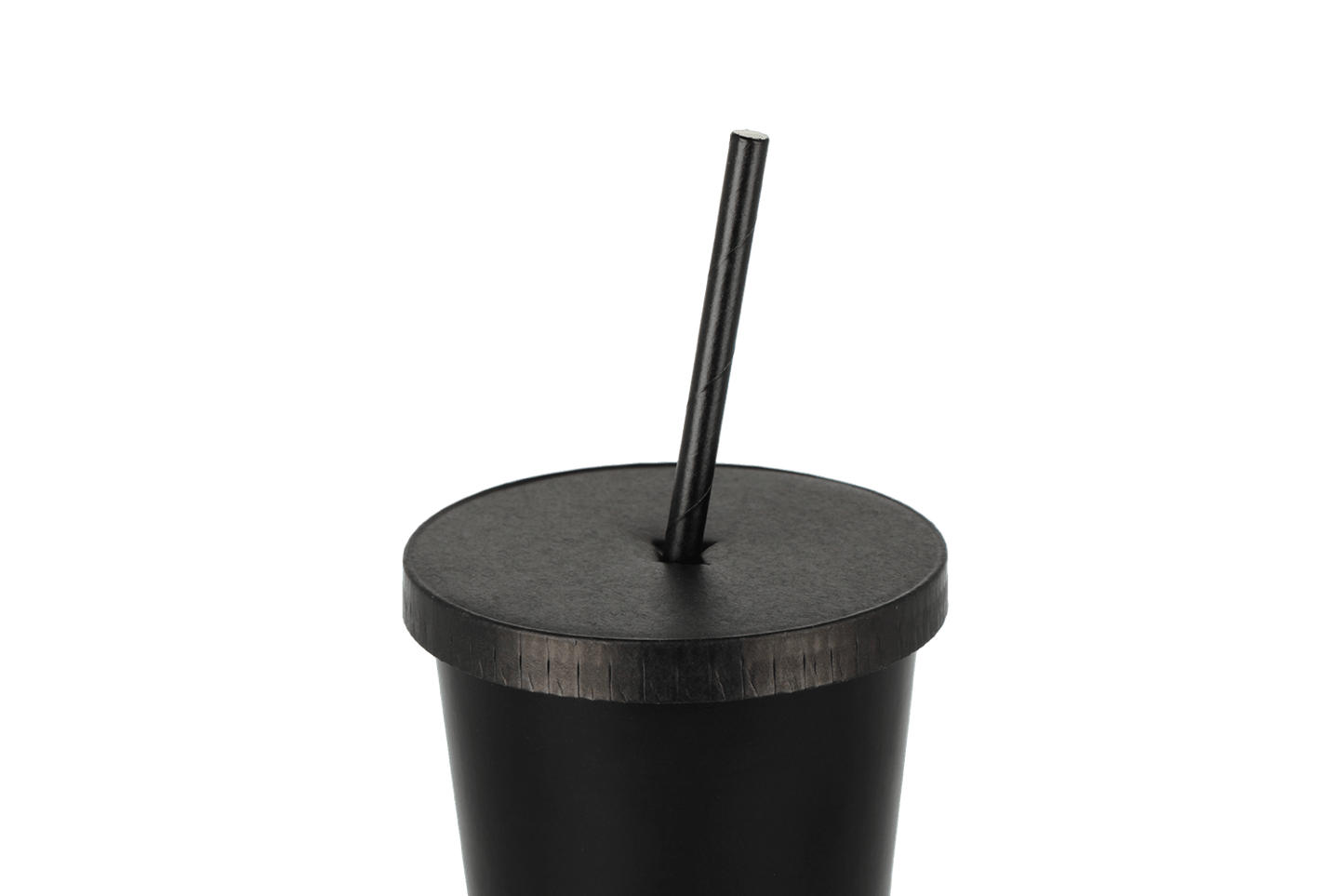 Deksel ijs- & milkshakebeker plat met kruis Ø90mm karton zwart