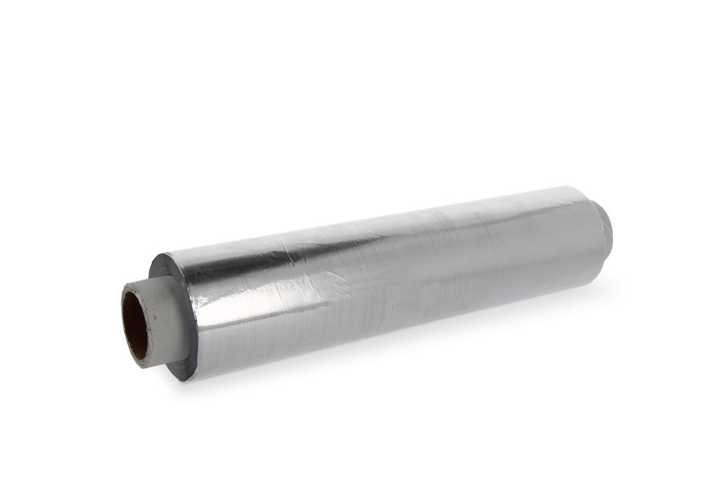 takeaware.nl Folierollen Aluminiumfolie rol in dispenser cutterbox 30cm x 250m