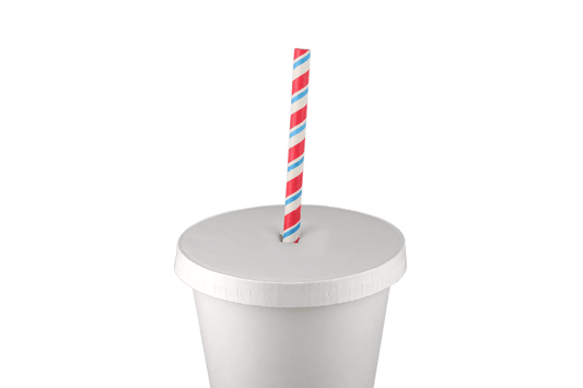 Deksel ijs- & milkshakebeker plat met kruis Ø90mm karton Wit