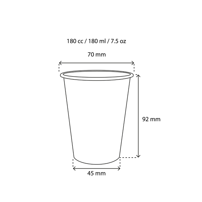 takeaware.nl Koffiebekers Kartonnen koffiebeker 180cc 7.5oz gestreept