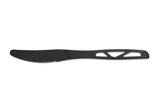 Herbruikbaar zwart mes 180mm CPLA BIO