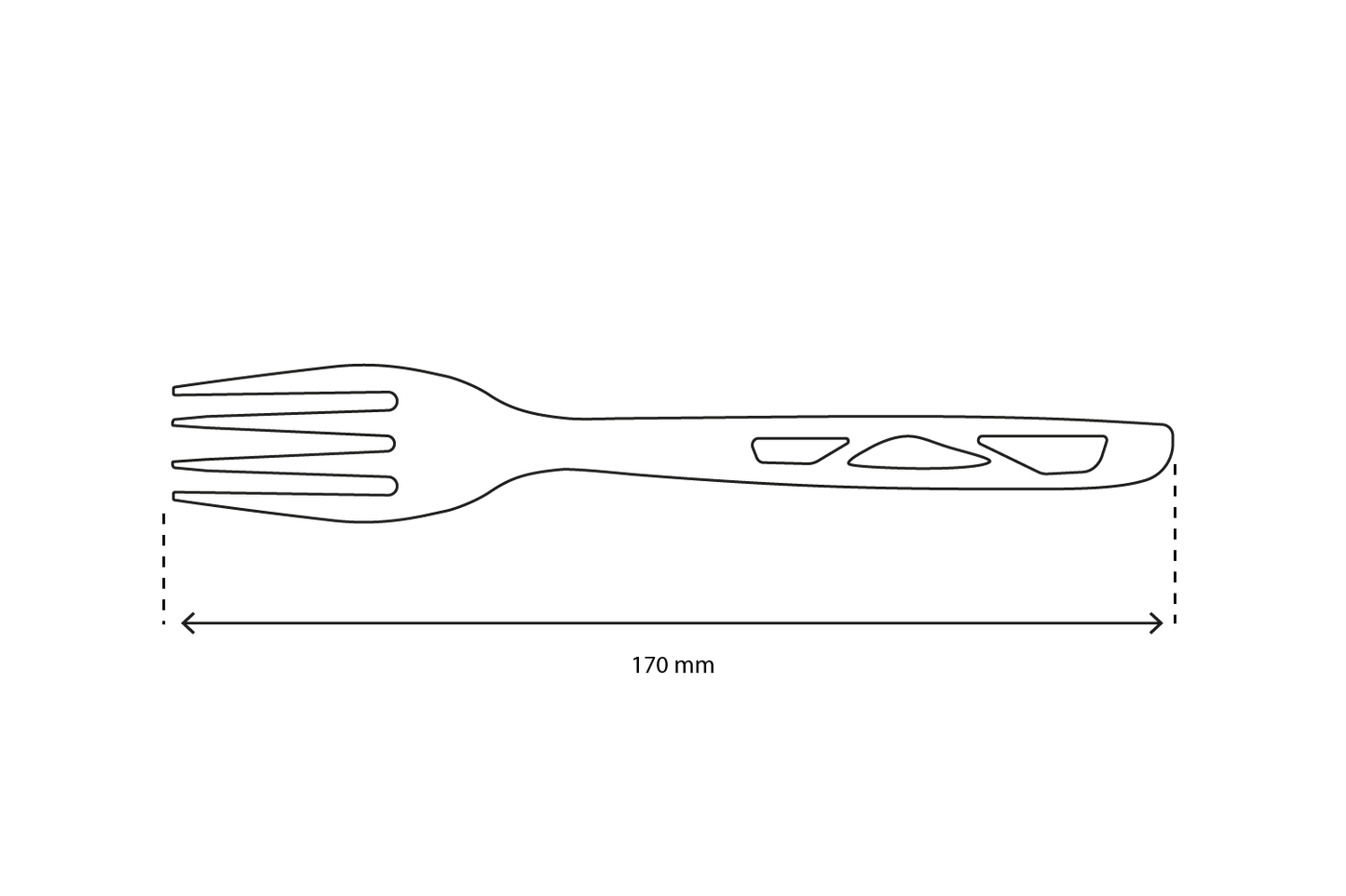 Herbruikbare zwarte vork 170mm CPLA BIO