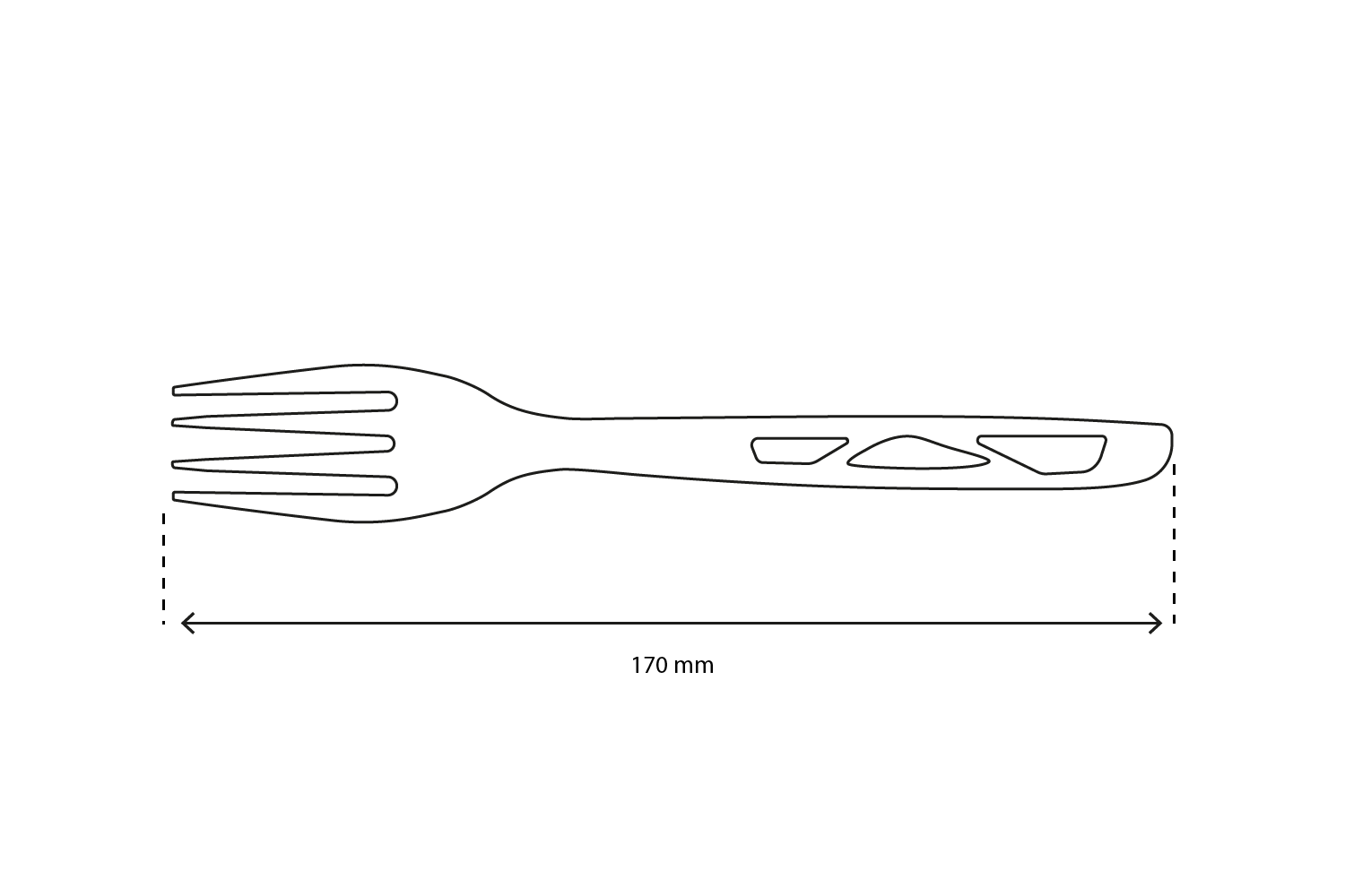 takeaware.nl Bestek Herbruikbare vork 170mm CPLA zwart BIO