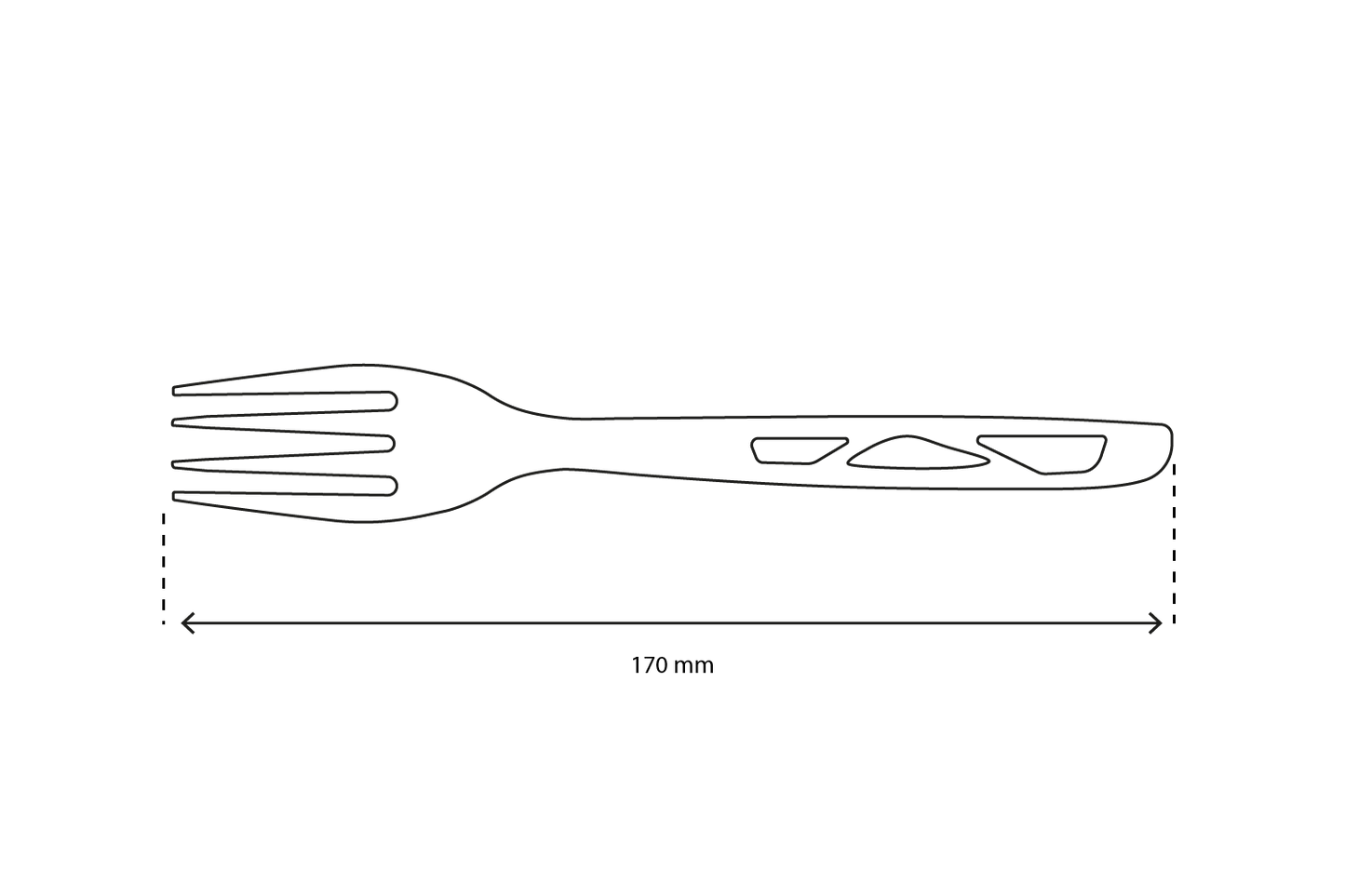 takeaware.nl Bestek Herbruikbare vork 170mm CPLA zwart BIO