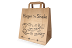 takeaware.nl Snacktas kraft bruin 26x17x26cm - BurgerNShake custom