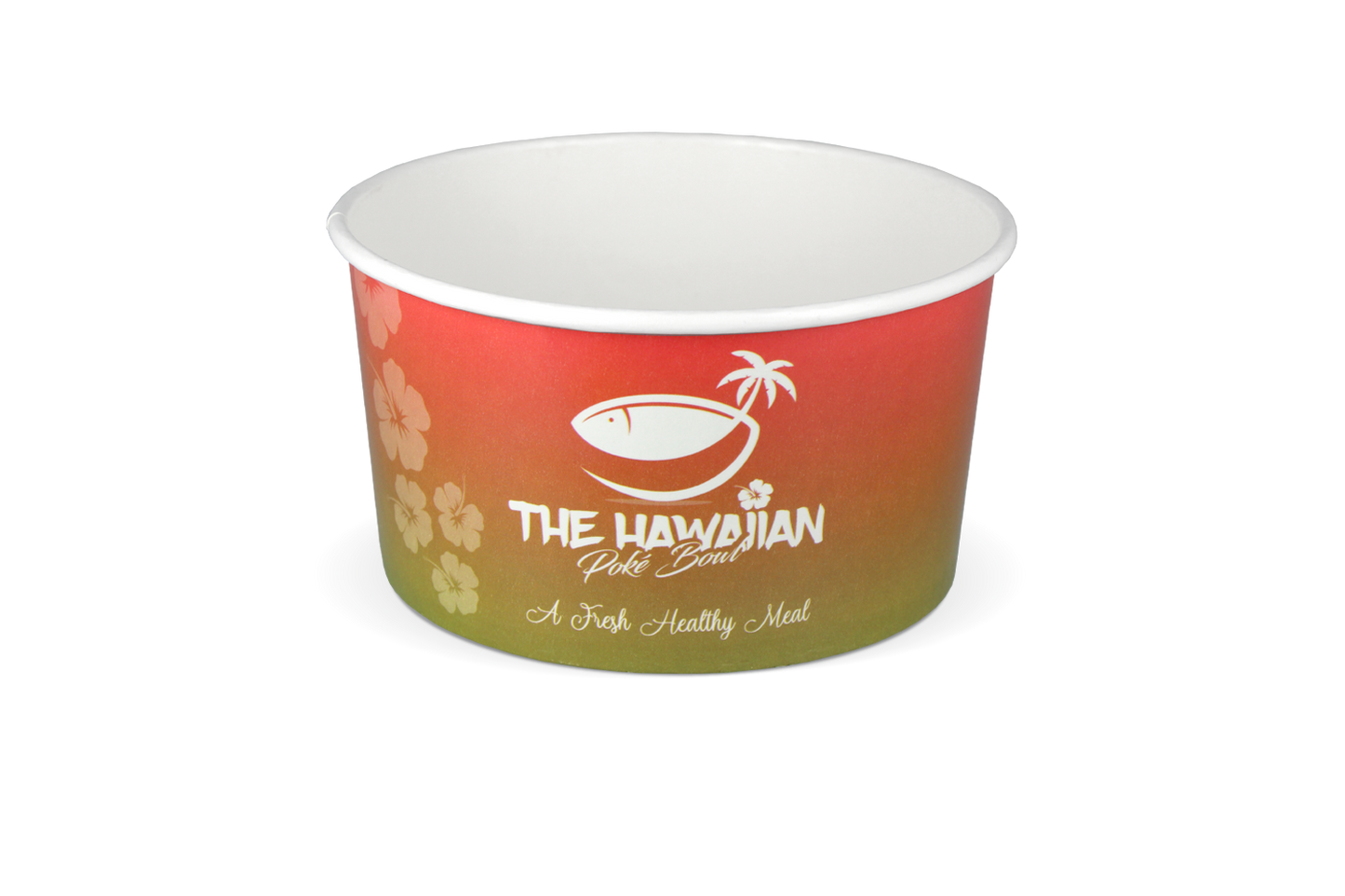 takeaware.nl Salade bowl 1000ml Ø148mm wit - Hawaiian custom