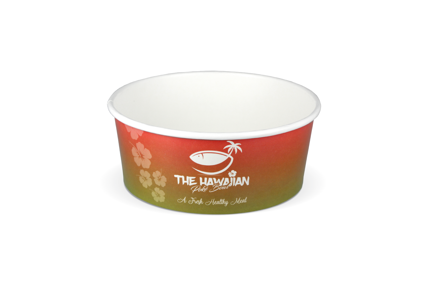 takeaware.nl Salade bowl 750ml Ø148mm wit - Hawaiian custom