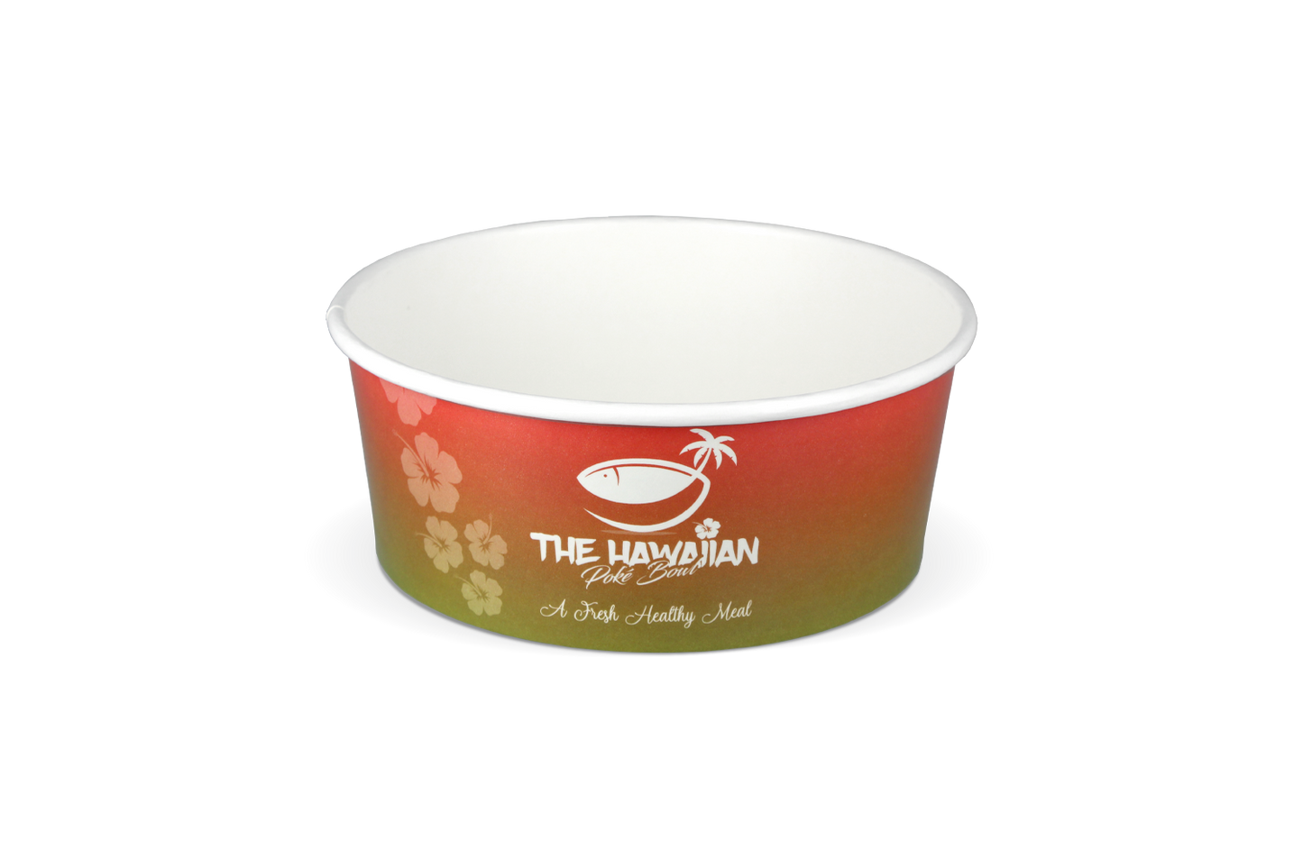takeaware.nl Salade bowl 750ml Ø148mm wit - Hawaiian custom