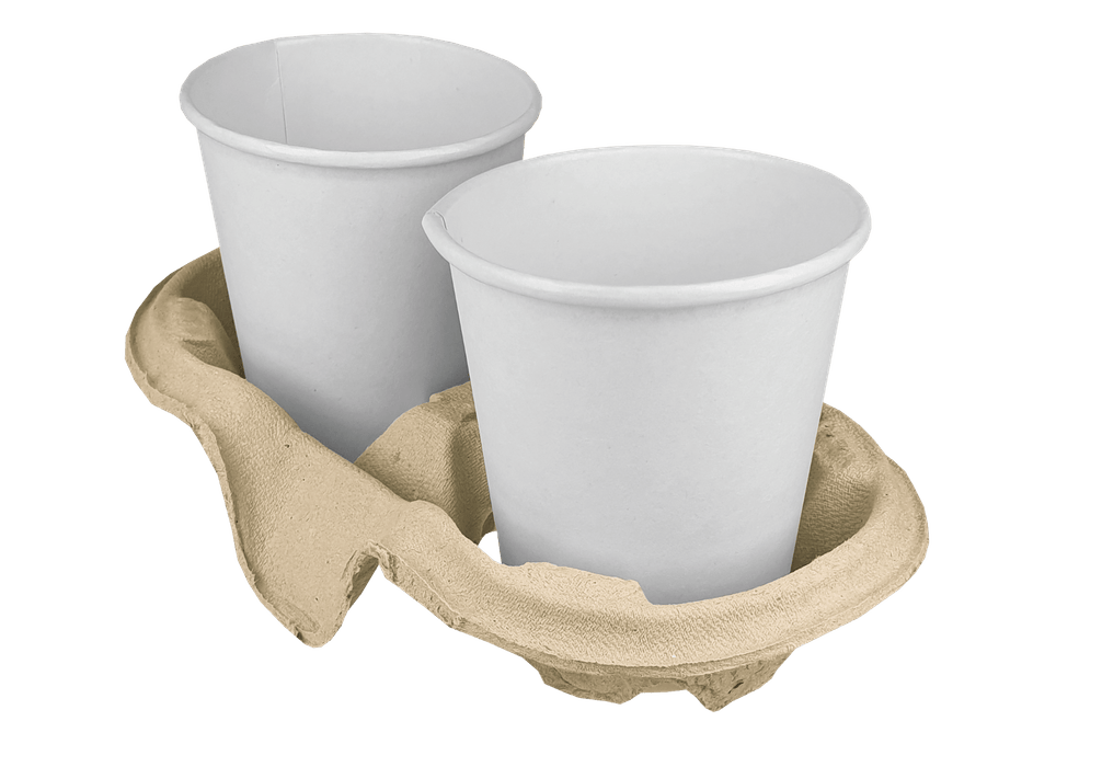 Carrying tray for 2 cups Recycled Cardboard