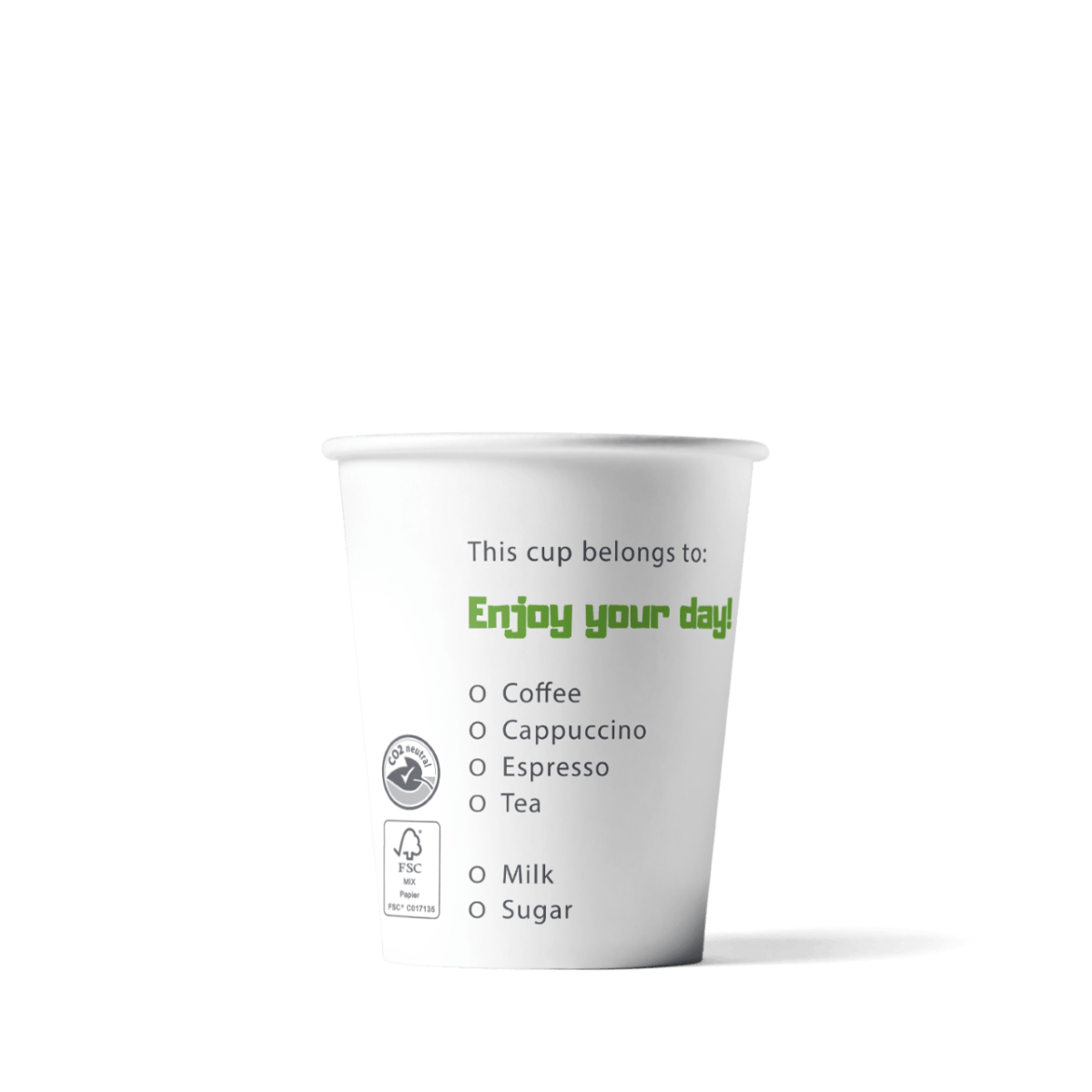 Koffiebeker 180cc 7.5oz Ø70mm FSC®Mix BIO Green Life